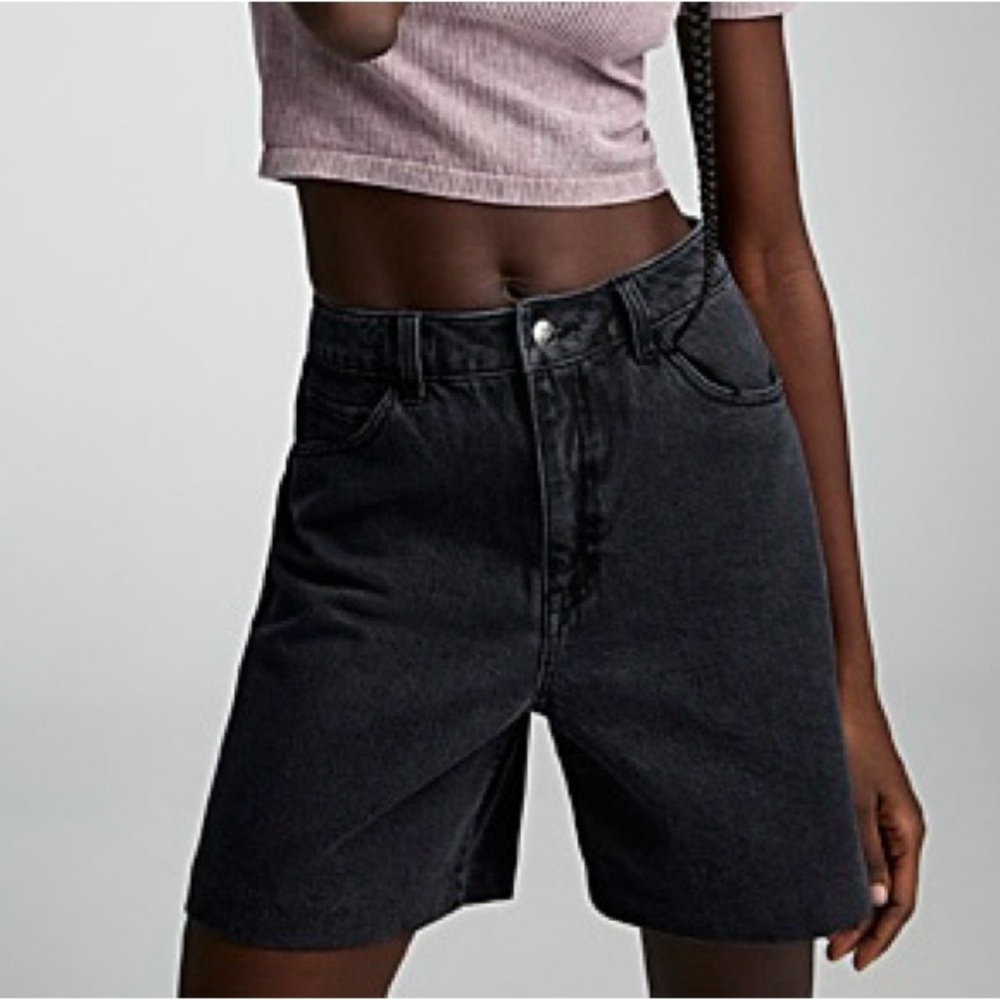 Twik Black Jean Shorts High-Waisted Relaxed Fit